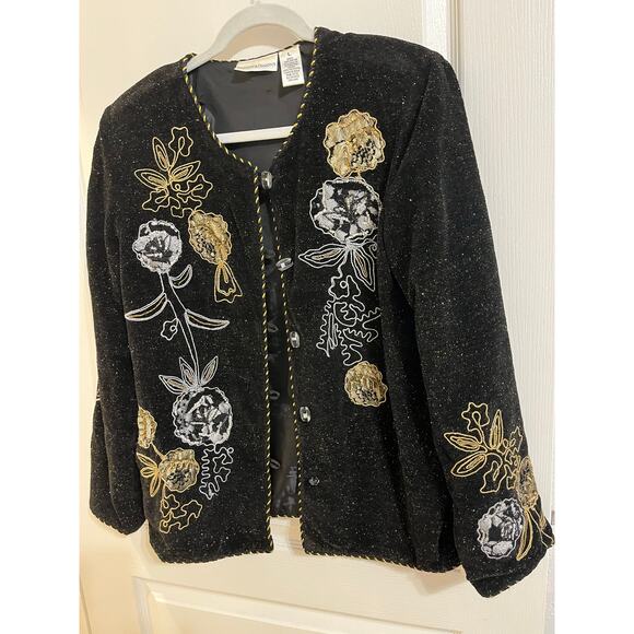 Drapers And Damons Women’s Vintage Glimmer Glitter Evening Jacket Size L Vintage - Picture 1 of 16